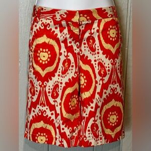 J. Crew Orange & Cream Patterned Women Shorts